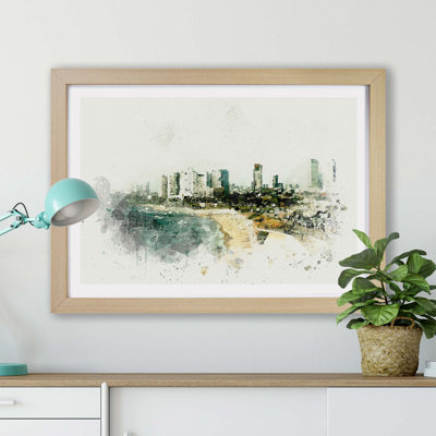 Tel Aviv Israel Skyline - Framed Print