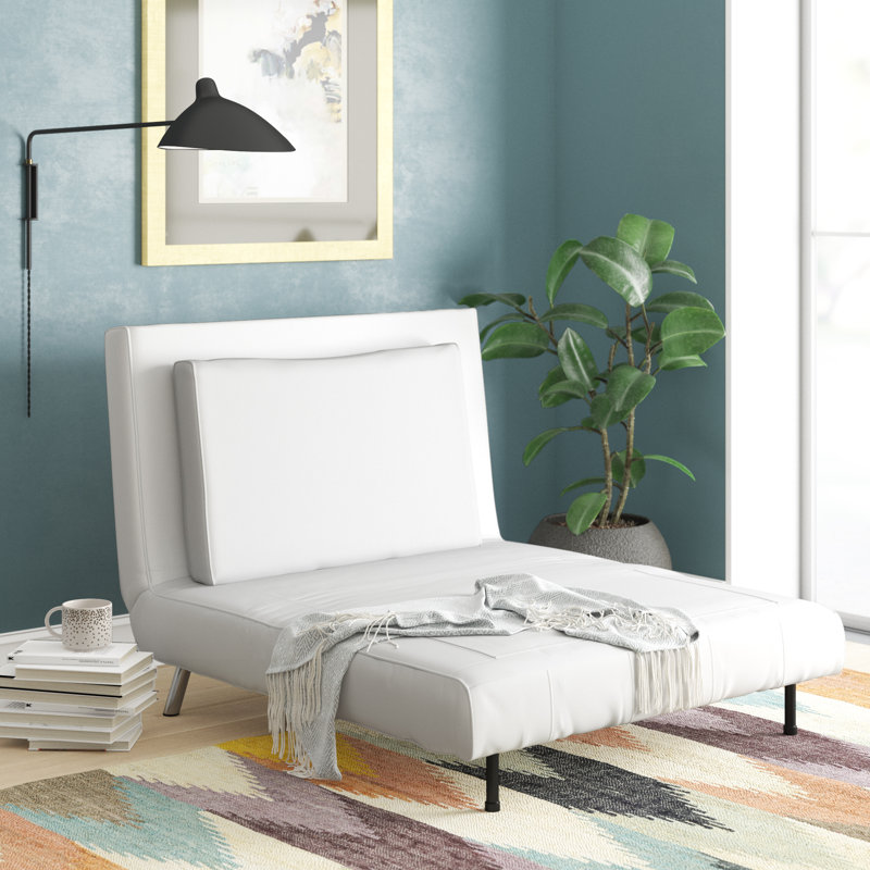 Twin 41.5'' Faux Leather Futon Chair