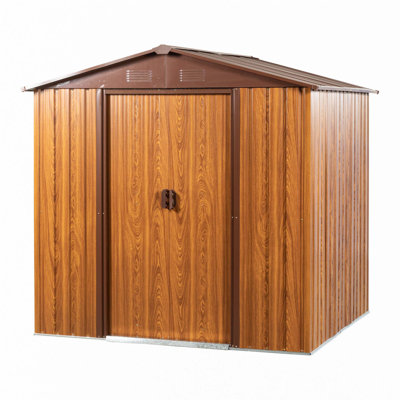 6ft x 6ft Outdoor Metal Storage Shed with Metal Foundation