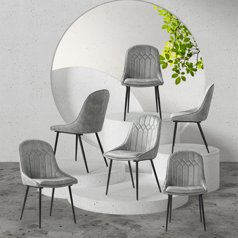 Chaise d'appoint rembourrée Asiel, gris