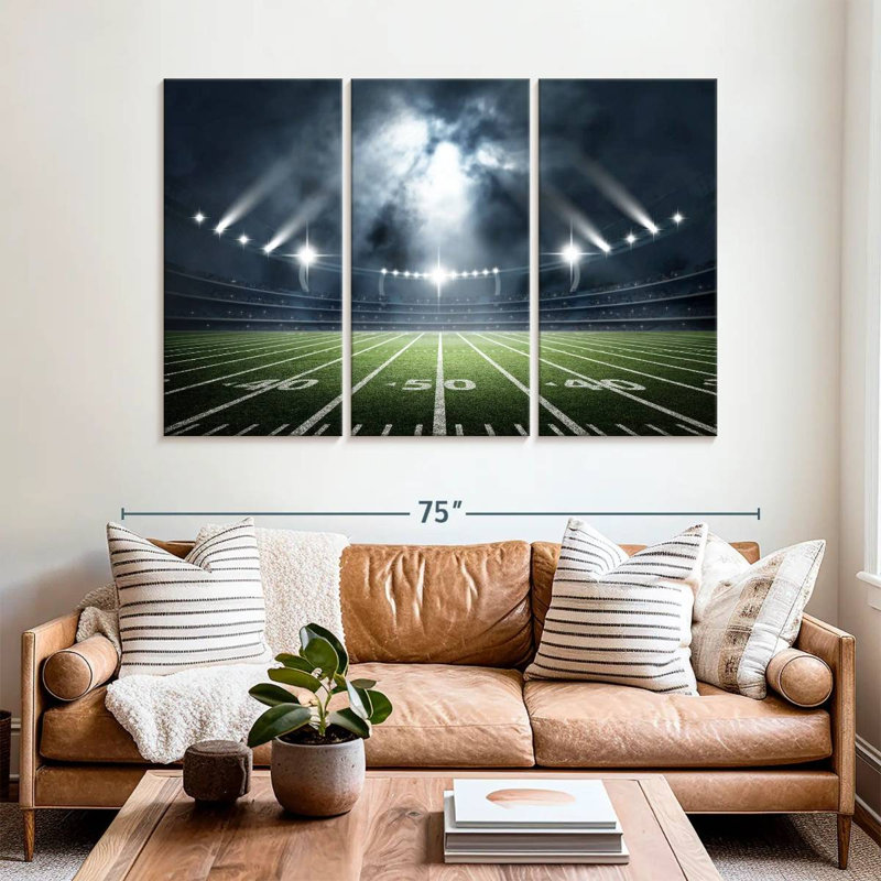 Grand Football Stadium - Ensemble de 3 toiles tendues, H 42 po x l 65 po x P 1,25 po