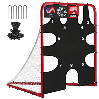 But de crosse pliable Teamson Select 1,83 x 1,83 x 2,13 m avec cible de précision à 9 zones et cadre en acier robuste