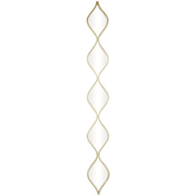 Metal Slim Stacked Chain 5 Layer Room Wall Mirror with Tear Drop Pattern and Foil Detailing