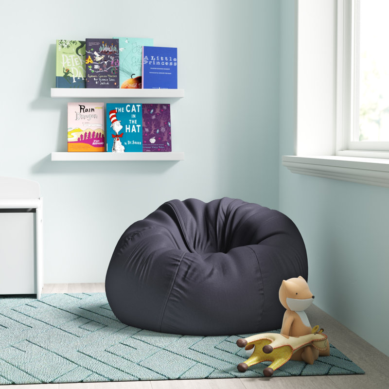 Fauteuil à billes en coton Classic, Sergé de coton gris, Grand