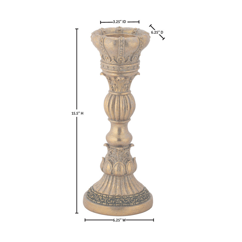 Porte-bougie couronne en résine 15,5 po