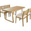 Table et chaise d'extérieur en bois avec coussins rembourrés pour la vie