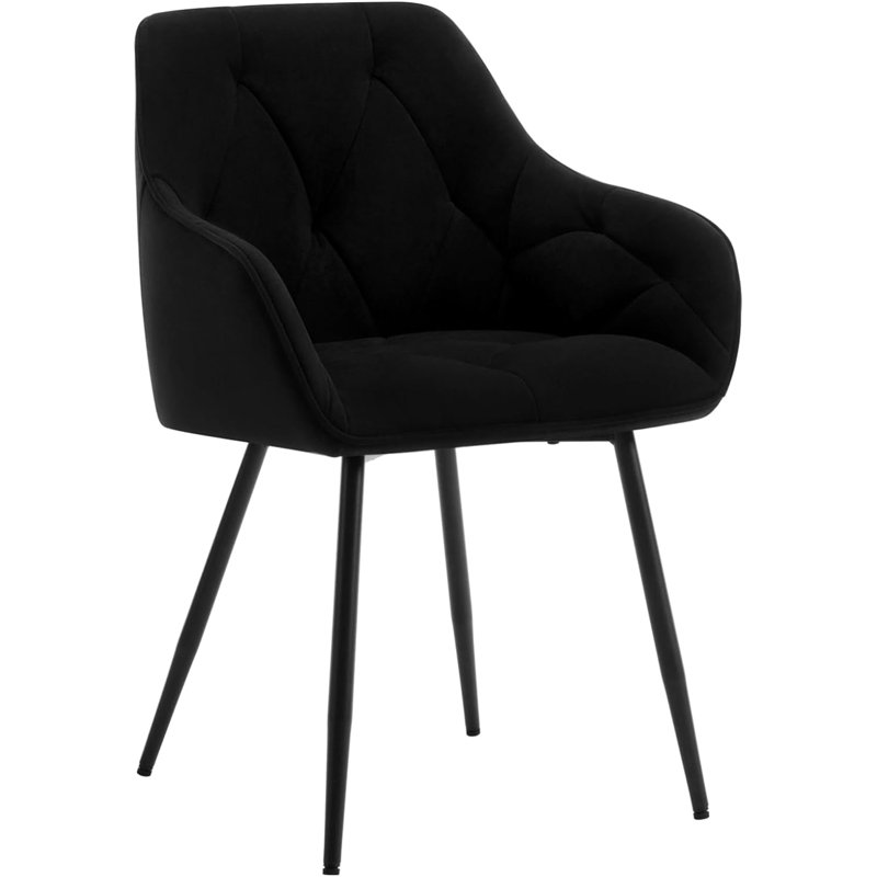 Bharmal 50.5cm H Velvet Upholstered Armchair, Black, 1