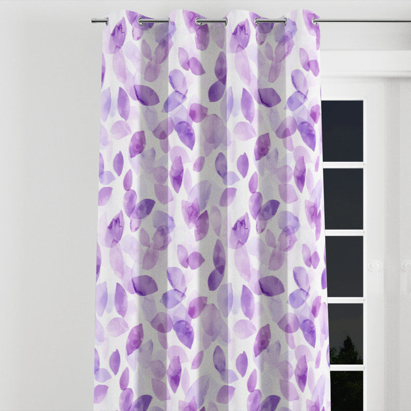 Girls Calming Room Darkening Curtains - Floral Balaram Grommet Curtain - 1 Panel, 52" W x 63" L, Silver Grommets
