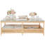 Table basse rectangulaire à 2 niveaux avec plateau en verre Latitude Rattan Cane