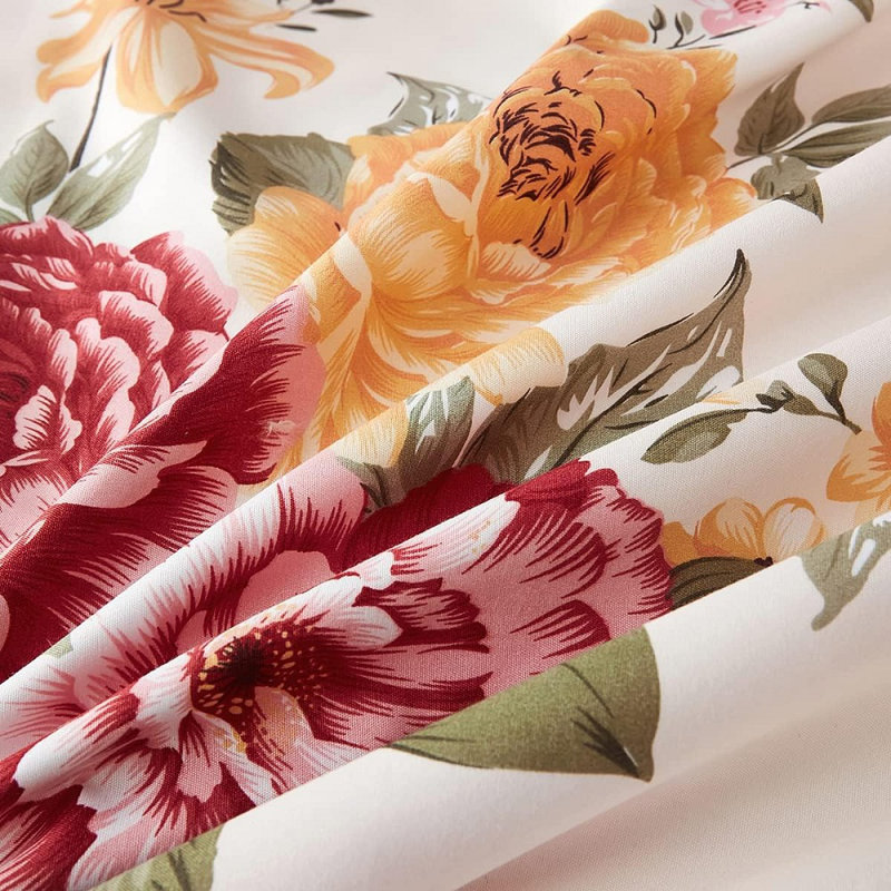 Polyester Standard Floral Duvet Cover, King Duvet Cover + 2 King Pillowcases