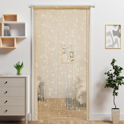 Ensemble de 2 rideaux à paillettes de 39 po x 79 po, diviseur de pièce à franges boho pour garde-robe de porte