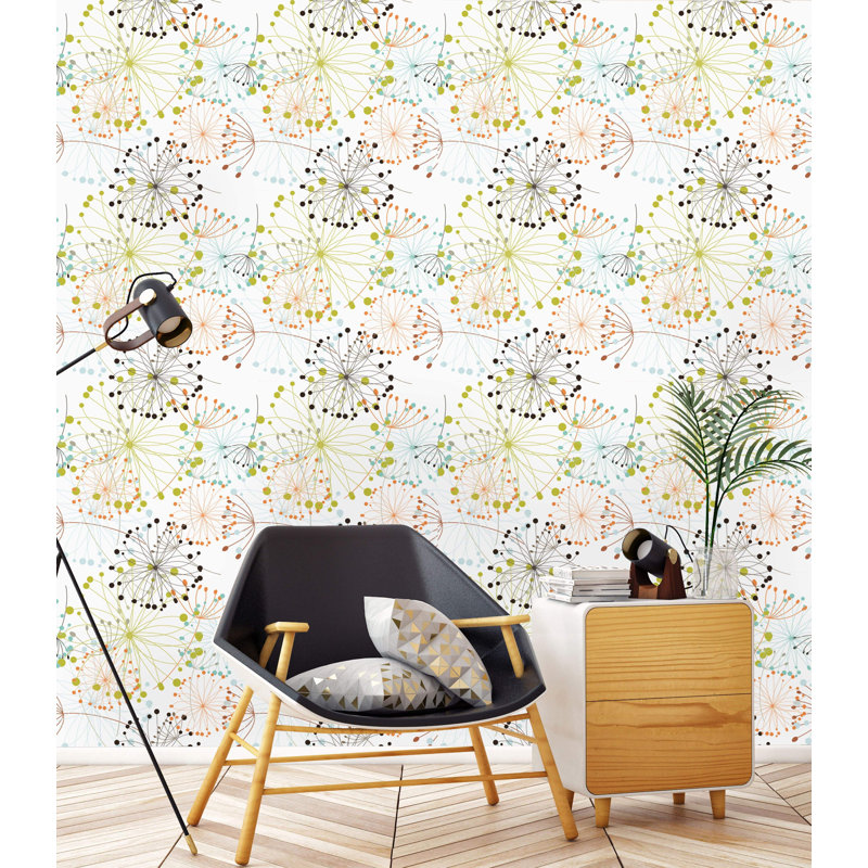 Rouleau de papier peint adhésif pissenlits Athea, L 10,42 pi x l 25 po