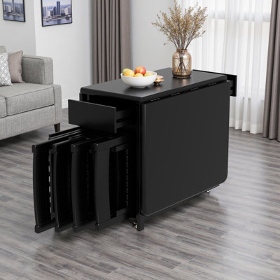 6 -Person Rubberwood Solid Wood Dining Set