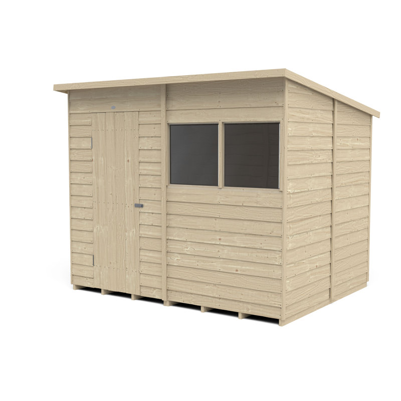 Overlap Pressure Treated 8X6 Pent Shed in , Natural Timber, No