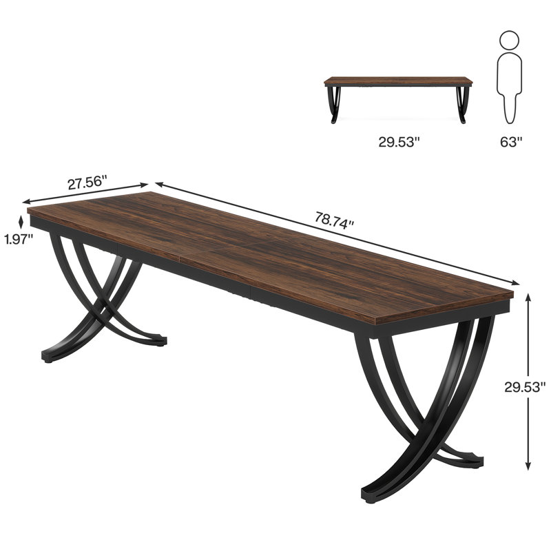 Table de conférence Huxson 78,74 po, Brun