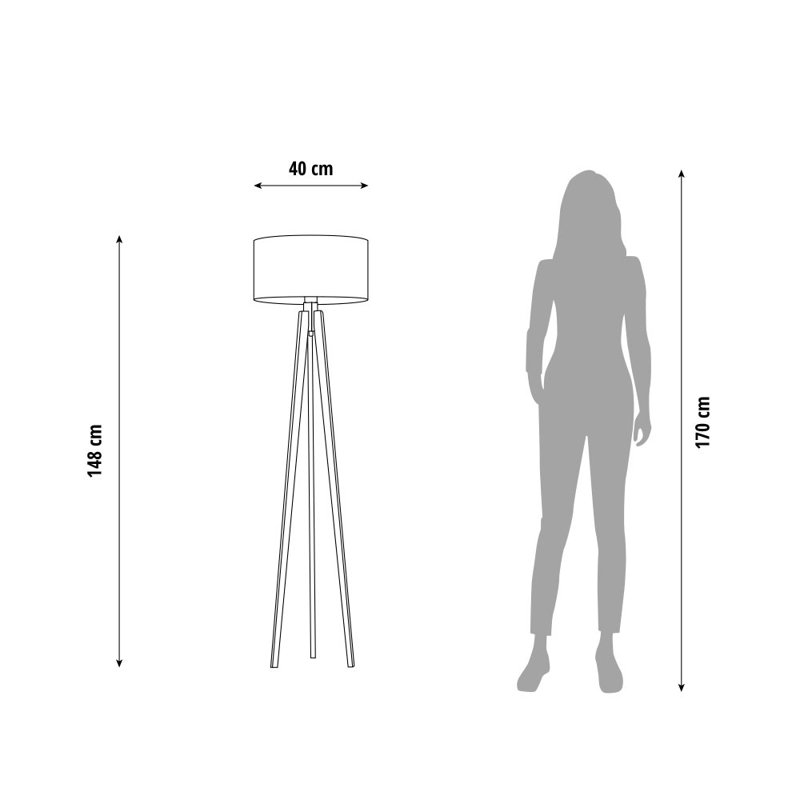 Caryville 149cm Tripod Floor Lamp, White/Gold inside, Pink/Grey