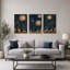 Ensemble de 3 tableaux sur toile « Nuit dans le désert » pour la décoration du salon et de la chambre.-129394865
