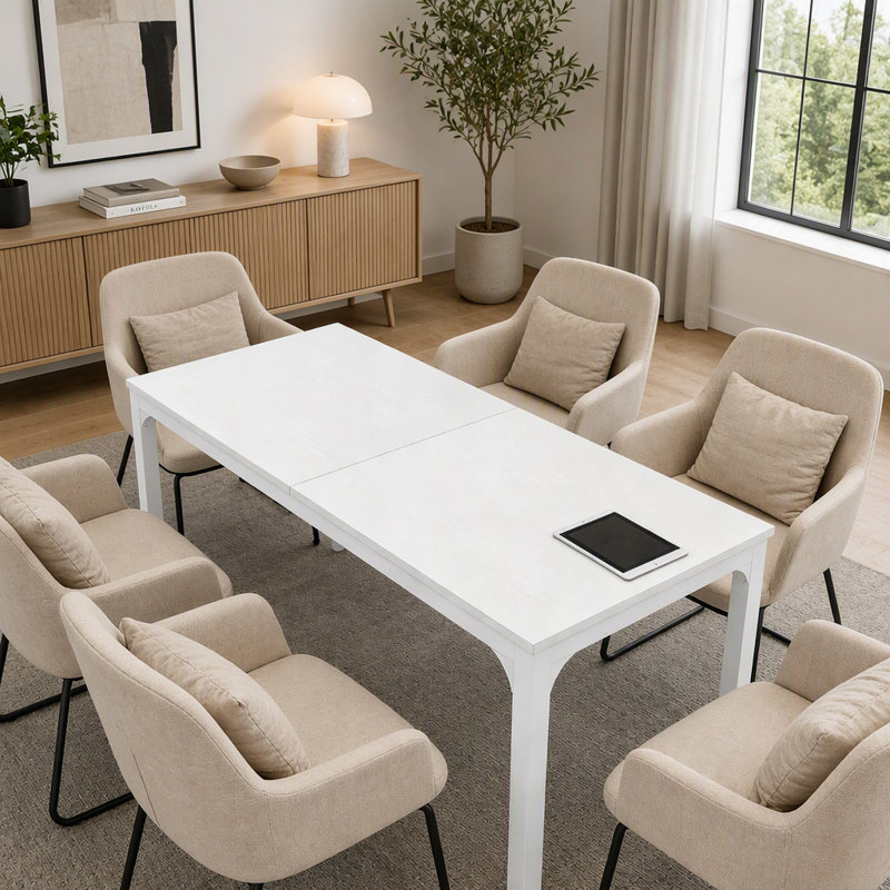 Bureau de travail rectangulaire robuste, bureau d'ordinateur de direction avec grande surface et double poste de travail pour un bureau à domicile efficace