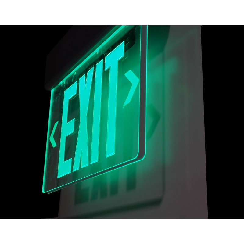 NICOR Lighting Aluminum Edge Lit LED Exit Sign, Green
