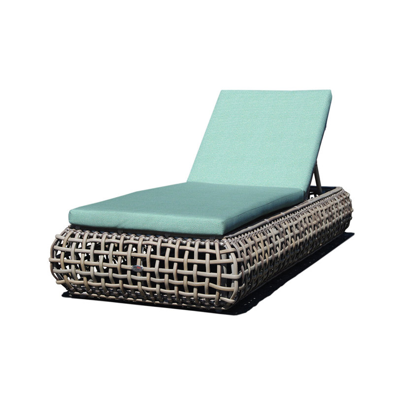 Dynasty Outdoor Chaise Lounge, Kubu Mushroom, Canvas Navy Sunbrella® Canvas