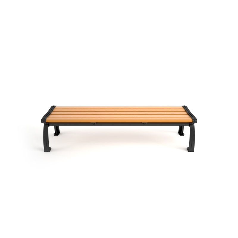 Banc de parc en plastique recyclé sans dossier Heritage, Noir, Cèdre, 5 pi
