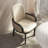 Beige Solid back arm Chair(Set of 2)