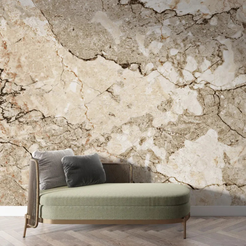 Murale de pierre naturelle beige, texture de marbre rustique, L 192 po x l 108 po