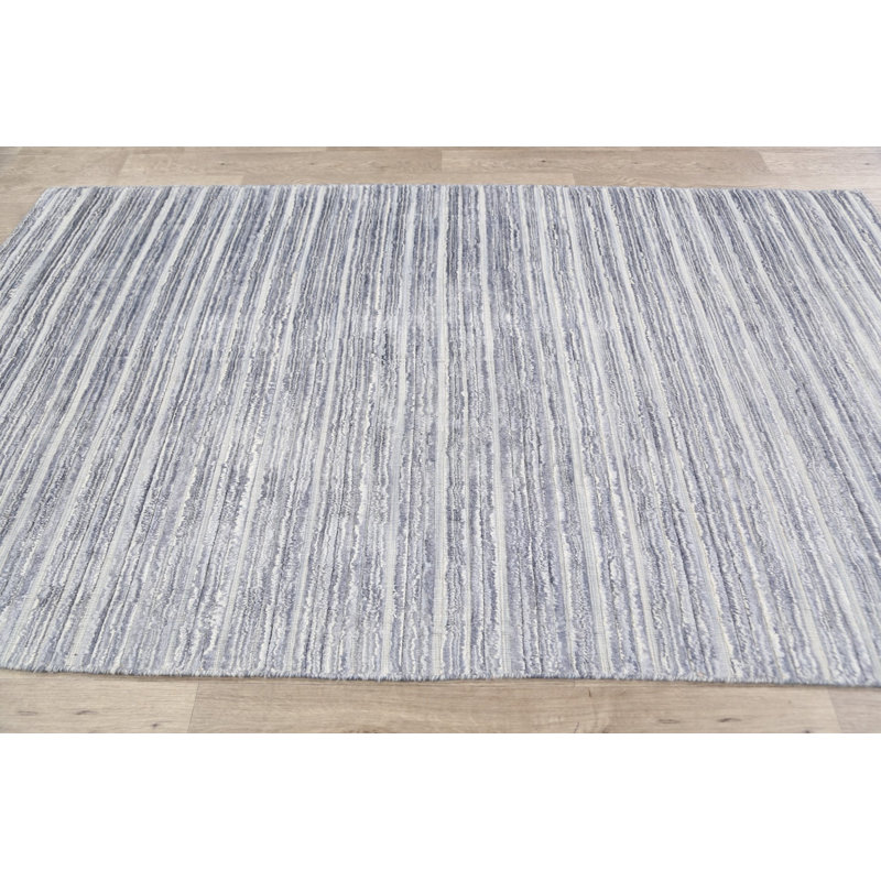 Tapis décoratif en laine noué à la main de conception unique 4 pi 10 po x 7 pi 11 po noué à la main New Age