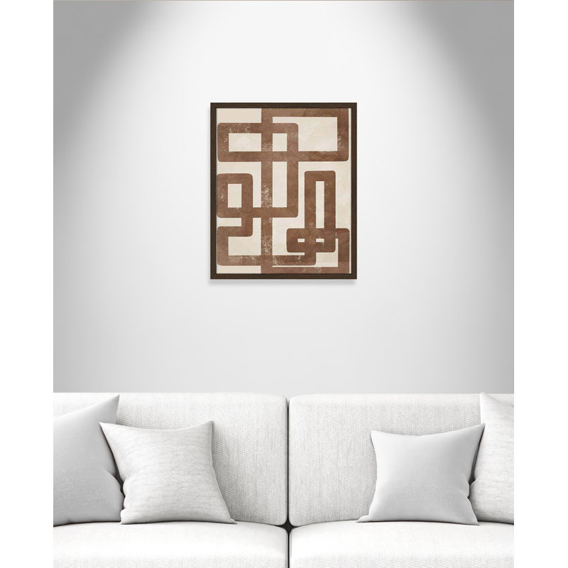 «Happy Natural Sequence I» par Marcus Prime, H 25,5 po x l 21,5 po x P 0,75 po, Cadre en grain de bois noyer