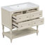 Ensemble de meuble-lavabo simple 36,01 po avec plateau en bois massif Deliany