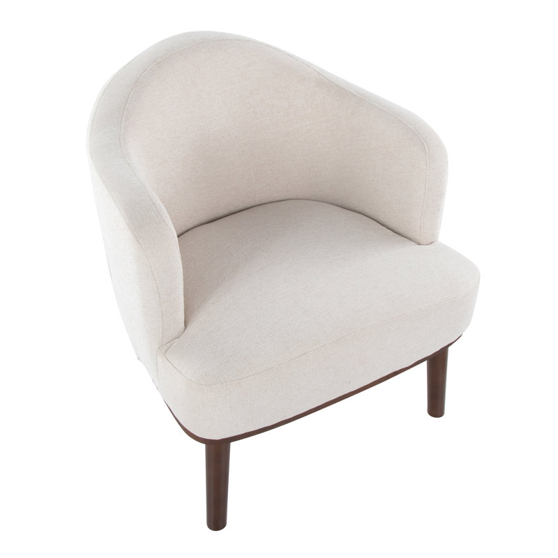 Birmati 26'' Wide Arm Chair, Cream, Walnut
