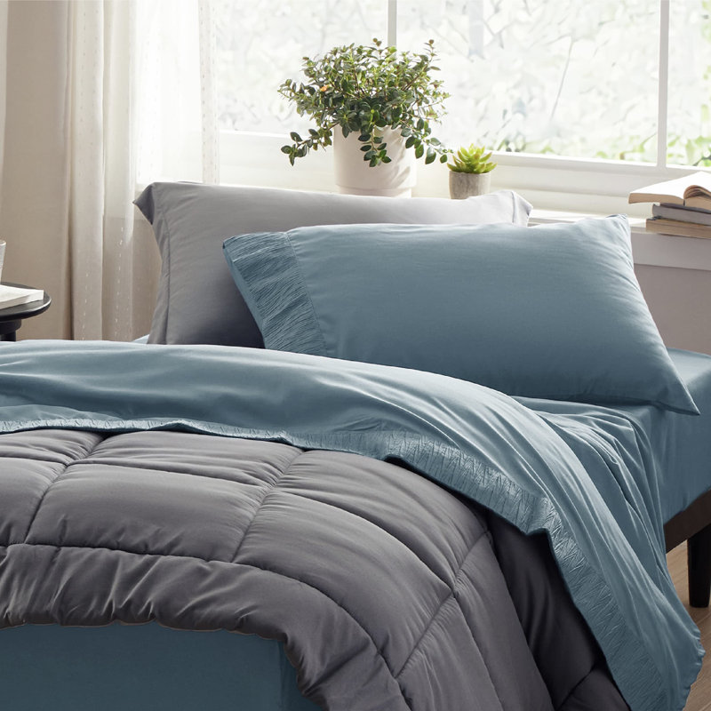 Ensemble de draps en microfibre de polyester pour literie Hotel Luxury, Ensemble de draps pour lit simple avec 1 taie d'or