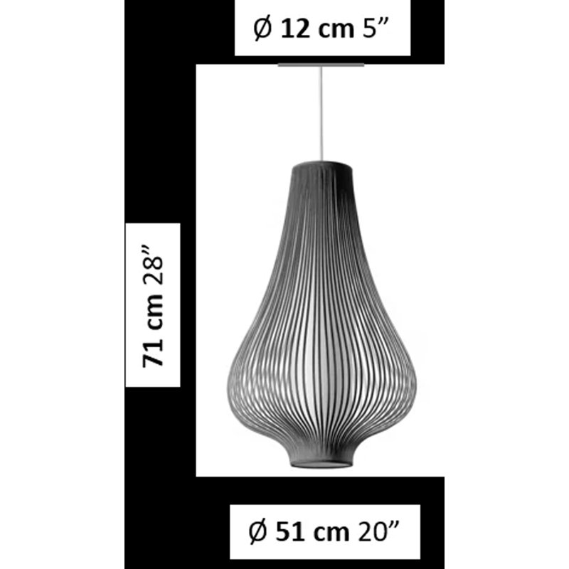 Luminaire suspendu géométrique unique à 1 lumière à DEL Blossom, Frêne