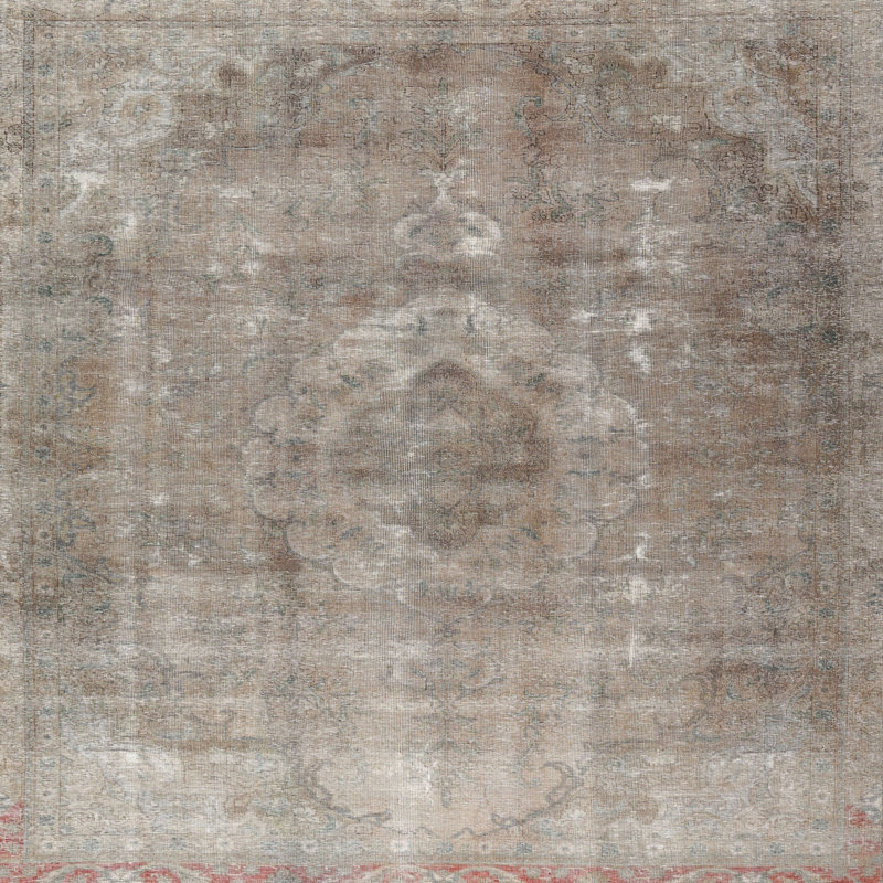 Tapis décoratif gris oriental Preusser, Carré 8 pi