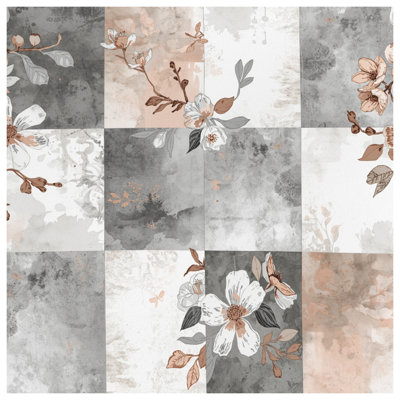 Housses de couette à motif floral à carreaux abstraits