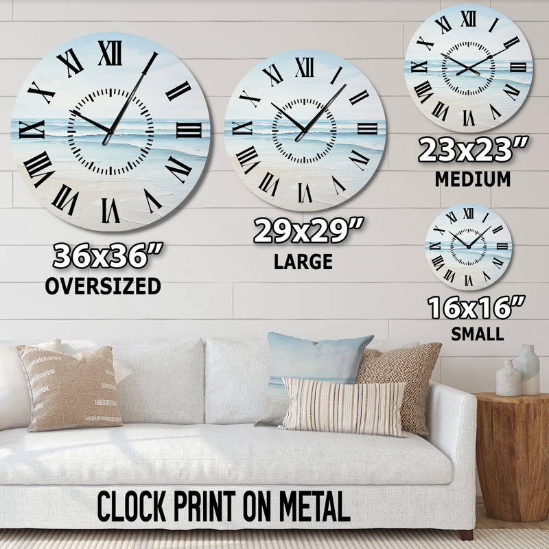Photo de plage «Tranquil Waters I» - Horloge murale, Médium