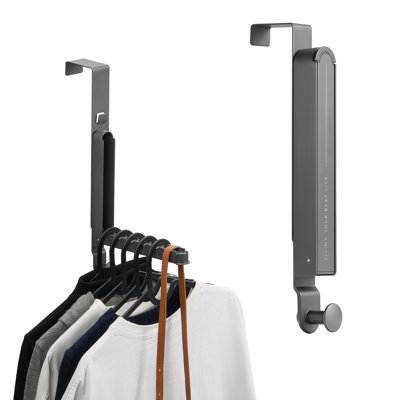 Cintre de porte Sorbus, support de séchage pliable, robuste et peu encombrant, sans outil (6 crochets antidérapants, barre à serviettes étendue) - 1 paquet