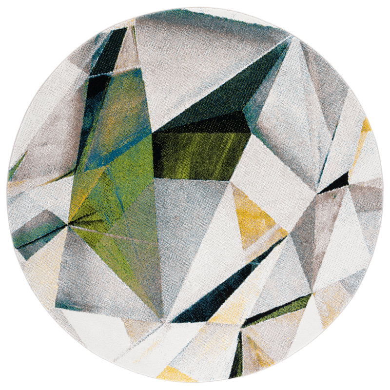Tapis abstrait Sase Performance, Rond 6 pi 7 po