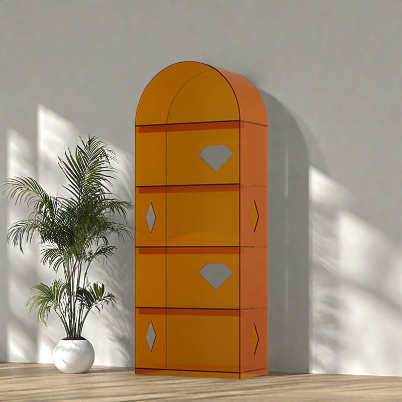 Bibliothèque créative et pratique, (5 tablettes) H 62,2 po x l 23,6 po x P 11 po, Orange