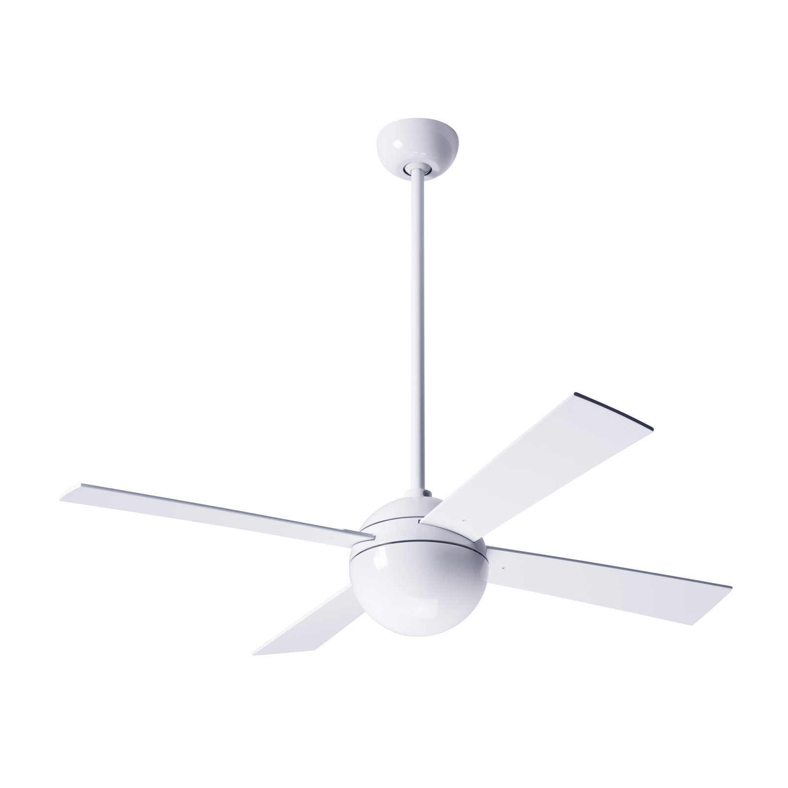 Ball 42'' 4 Blade Ceiling Fan, Gloss White, White, Handheld Remote Control (2-wire)