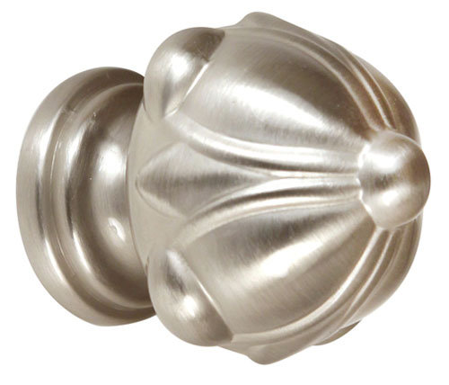 Ornate Novelty Knob, 1" H x 1" W x 1.25" D, Satin Nickel