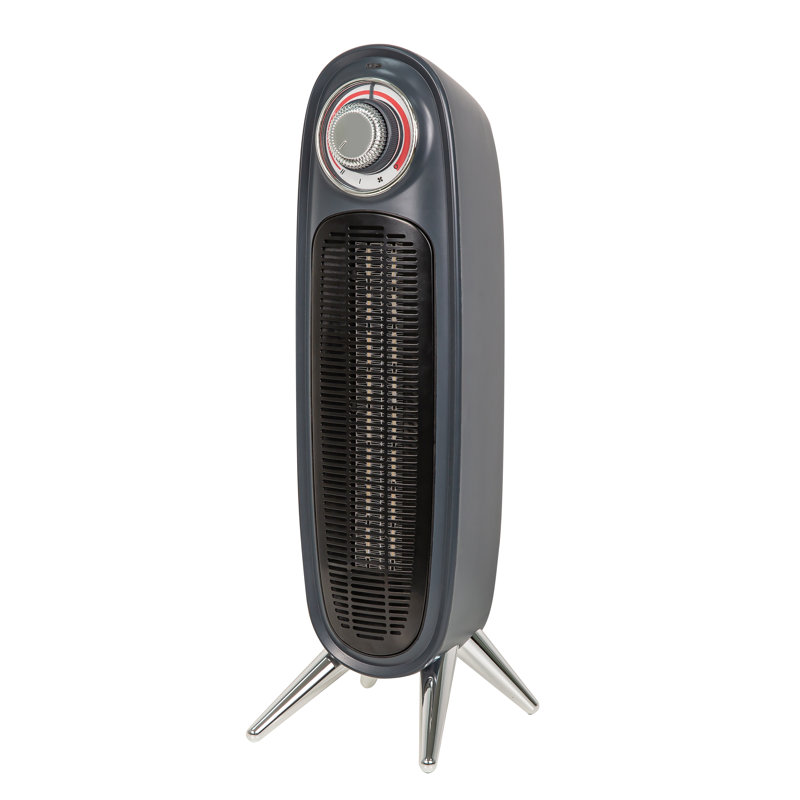 Retro 2,000 Watt Electric Fan Tower Heater, Grey