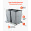 Poubelle coulissante pour armoires de cuisine, 35 QT x2, double bac à déchets sous évier, contenant à déchets encastré, avec système coulissant à extension complète en métal robuste et poignée.