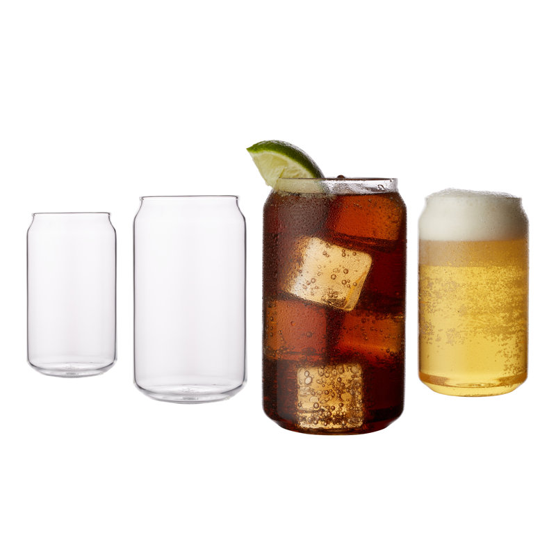 Ensemble de 4 verres en forme de canette en verre borosilicaté Lattina Galateo Capri