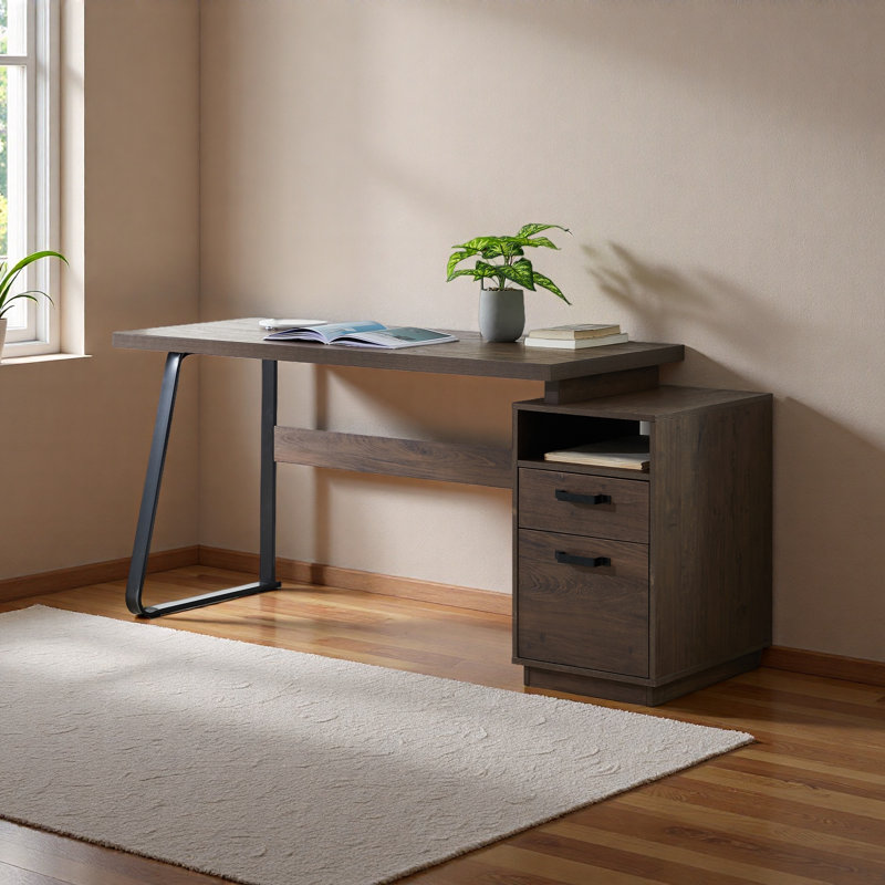 Bureau d'ordinateur à domicile avec tiroirs / dossiers suspendus de format lettre, table d'écriture 65 pouces avec tiroirs