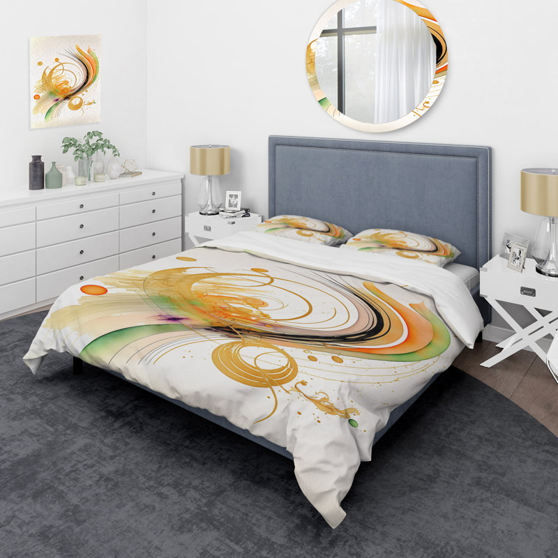 Ensemble de housse de couette en microfibre / polyester Golden Spiral Mouvement II Bedding