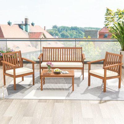 Bergeson 4 - Person Outdoor Seating Group with Cushions