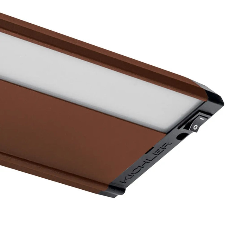 Barre lumineuse DEL 4U série 30 po câblée en bronze, raccordable sous meuble, Bronze texturé