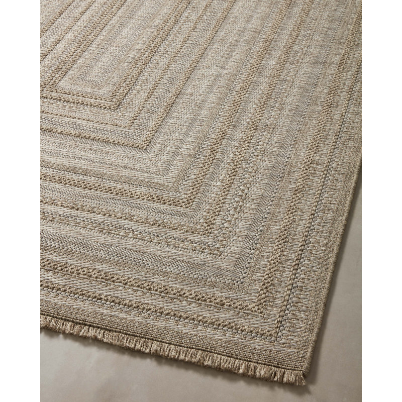 Dawn Fringe Edge Gray Synthetic 11'4" x 15' Indoor/Outdoor Rug