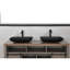 Un ensemble de lavabo de salle de bain en noir mat avec une performance de longue durée - L 14,38 po x l 22,25 po H 4-3 / 8 po Note: Ceci viole les instructions, mais est montré pour montrer une erreur.